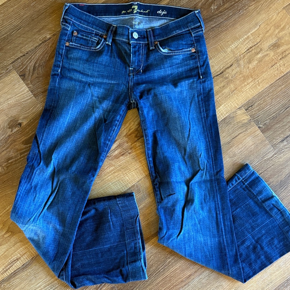 7 For All Mankind Dojo Dark Blue Boot Cut Jeans